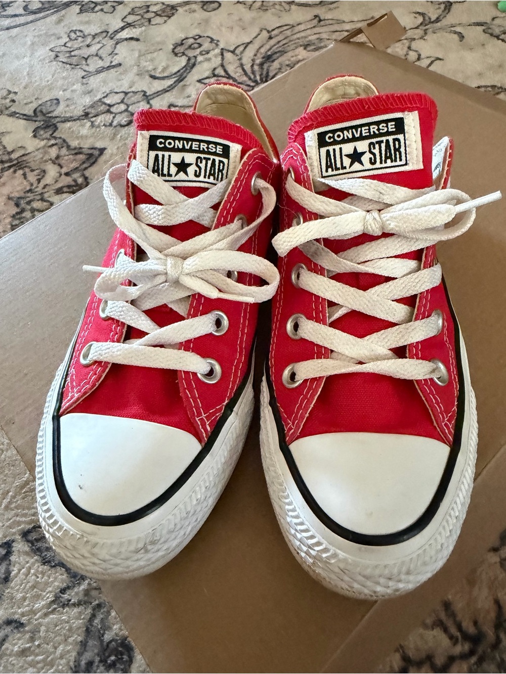 Converse Red Low Top All Star Sneakers-Women’s 6